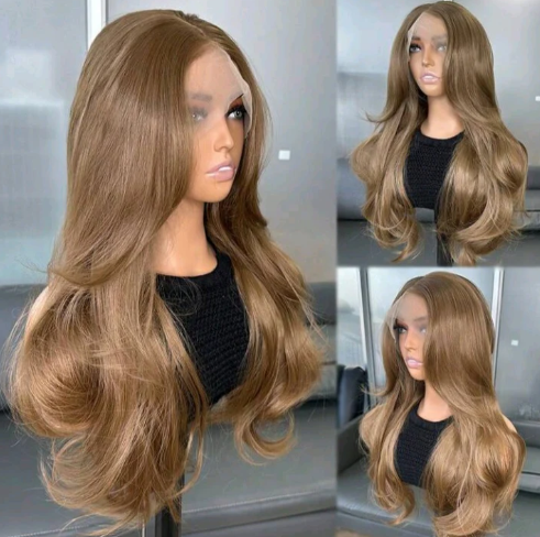 Honey Blonde Lace Front Wig - Human Hair Blend