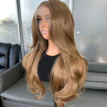 Honey Blonde Lace Front Wig - Human Hair Blend