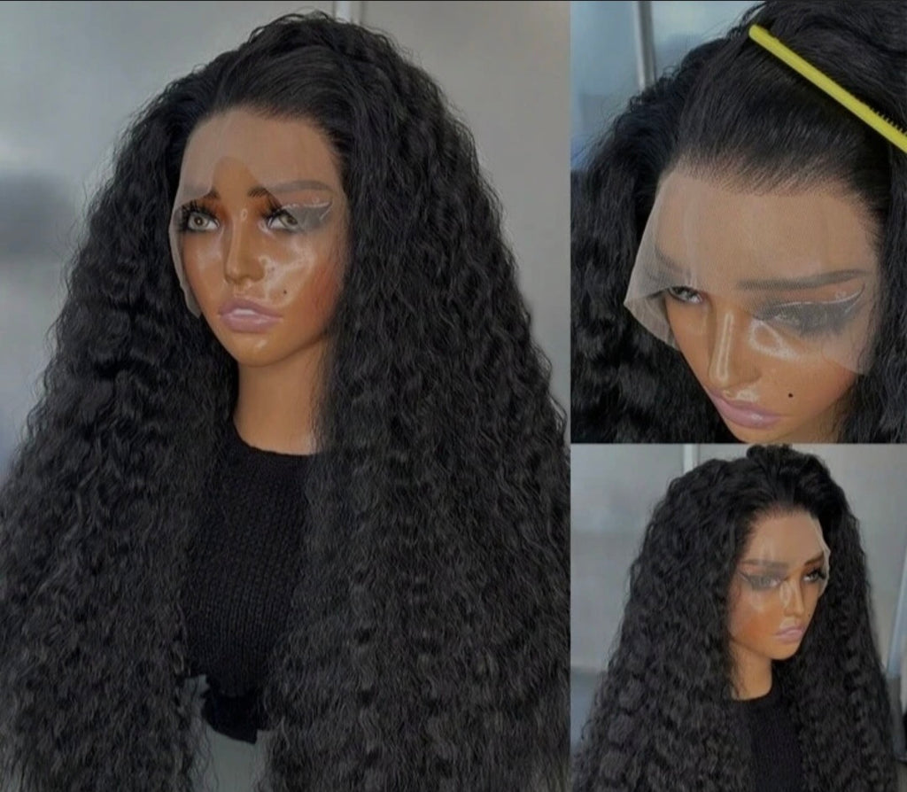 Long Water Wave Kanekalon Heat Resistant Wig - Human Hair Blend