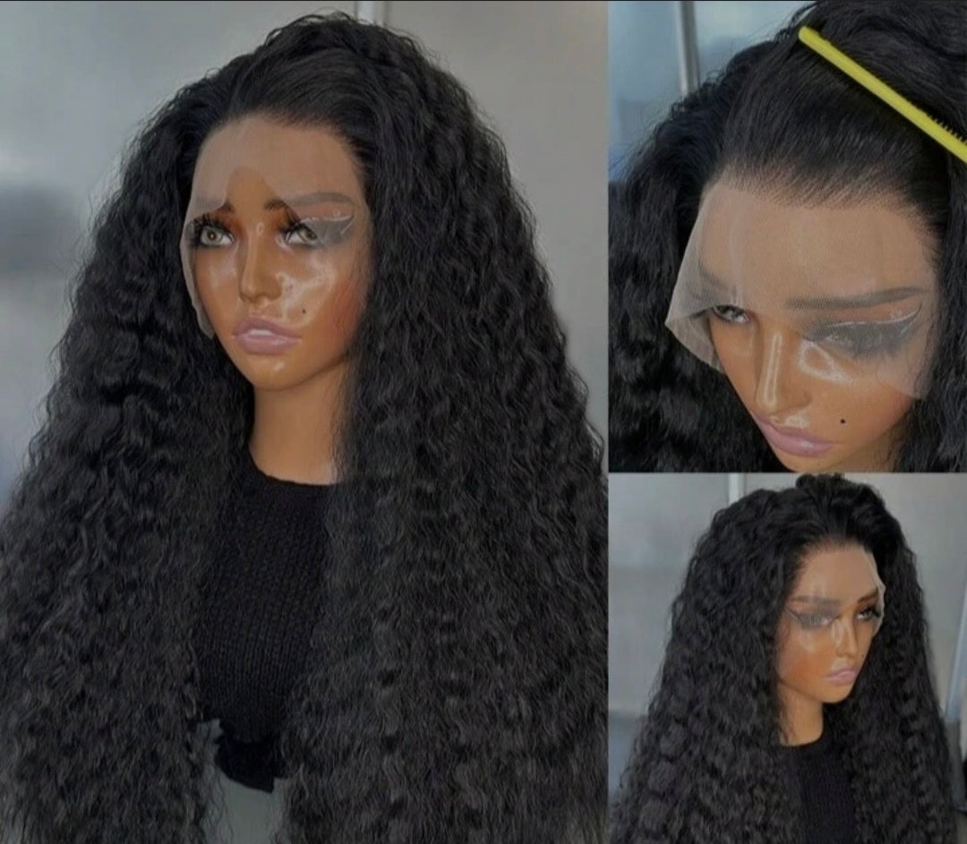 Long Water Wave Kanekalon Heat Resistant Wig - Human Hair Blend