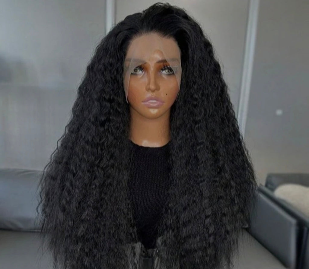 Long Water Wave Kanekalon Heat Resistant Wig - Human Hair Blend