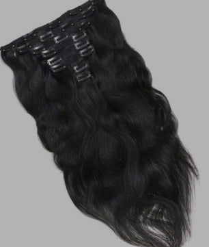 8Pcs Black Wavy One Set Clip In Extensions